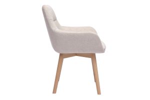Chaises en tissu effet velours texturé beige et bois clair (lot de 2) ALESS