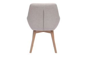 Chaises en tissu effet velours texturé beige et bois clair (lot de 2) ALESS