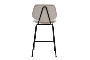 Tabourets de bar en tissu effet velours texturé beige et métal H66.5 cm BARNET (lot de 2)