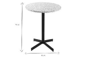 Table bistrot ronde en terrazzo et métal noir D60 cm MEERA