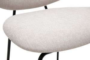 Tabourets de bar en tissu effet velours texturé beige et métal H66.5 cm BARNET (lot de 2)