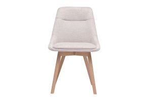 Chaises en tissu effet velours texturé beige et bois clair (lot de 2) ALESS