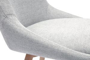 Chaises en tissu effet velours texturé gris clair et bois clair (lot de 2) ALESS