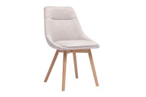 Chaises en tissu effet velours texturé beige et bois clair (lot de 2) ALESS