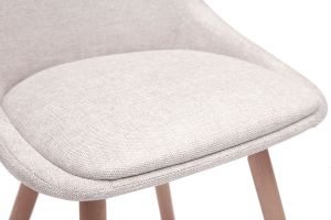 Chaises en tissu effet velours texturé beige et bois clair (lot de 2) ALESS