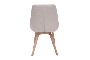 Chaises en tissu effet velours texturé beige et bois clair (lot de 2) ALESS