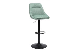 Tabourets de bar réglables pivotants 360° en tissu effet velours texturé vert céladon et métal (lot de 2) ALESS