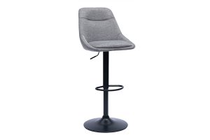 Tabourets de bar réglables pivotants 360° en tissu effet velours texturé gris et métal (lot de 2) ALESS