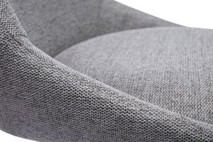 Tabourets de bar réglables pivotants 360° en tissu effet velours texturé gris et métal (lot de 2) ALESS