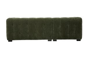Divano angolare sinistro design 3 posti in tessuto effetto velluto verde kaki CORTO