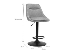Tabourets de bar réglables pivotants 360° en tissu effet velours texturé vert céladon et métal (lot de 2) ALESS