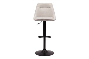 Tabourets de bar réglables pivotants 360° en tissu effet velours texturé beige et métal (lot de 2) ALESS