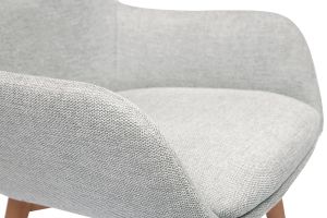 Sedie in tessuto effetto velluto grigio chiaro testurizzato e legno chiaro (set di 2) ALESS