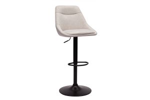 Tabourets de bar réglables pivotants 360° en tissu effet velours texturé beige et métal (lot de 2) ALESS
