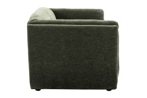 Divano design 3 posti in tessuto effetto velluto verde kaki HOSBO