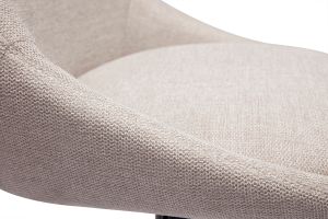 Tabourets de bar réglables pivotants 360° en tissu effet velours texturé beige et métal (lot de 2) ALESS