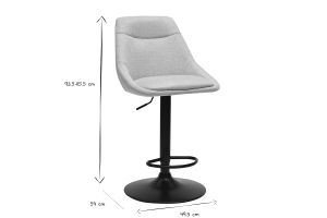 Tabourets de bar réglables pivotants 360° en tissu effet velours texturé beige et métal (lot de 2) ALESS