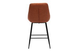 Tabourets de bar pivotants 360° en tissu effet velours texturé terre brûlée et métal H66 cm (lot de 2) ALESS