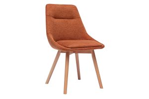 Chaises en tissu effet velours texturé terre brûlée et bois clair (lot de 2) ALESS