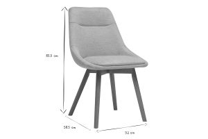 Sedie in tessuto effetto velluto testurizzato beige e legno chiaro (set di 2) ALESS