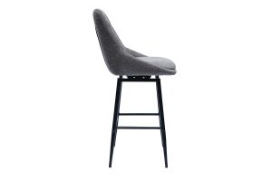 Tabourets de bar pivotants 360° en tissu effet velours texturé gris et métal H66 cm (lot de 2) ALESS