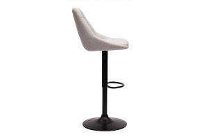 Tabourets de bar réglables pivotants 360° en tissu effet velours texturé beige et métal (lot de 2) ALESS