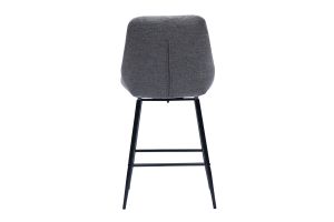 Tabourets de bar pivotants 360° en tissu effet velours texturé gris et métal H66 cm (lot de 2) ALESS