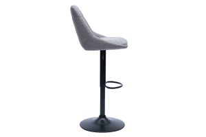 Tabourets de bar réglables pivotants 360° en tissu effet velours texturé gris et métal (lot de 2) ALESS