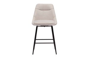 Tabourets de bar pivotants 360° en tissu effet velours texturé beige et métal H66 cm (lot de 2) ALESS