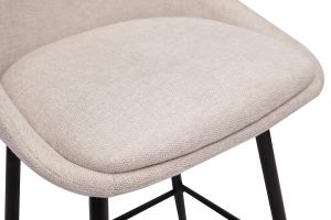 Tabourets de bar pivotants 360° en tissu effet velours texturé beige et métal H66 cm (lot de 2) ALESS