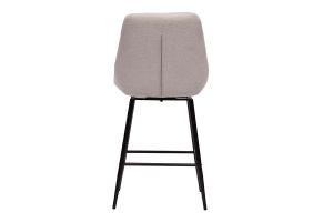 Tabourets de bar pivotants 360° en tissu effet velours texturé beige et métal H66 cm (lot de 2) ALESS