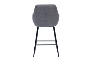 Tabourets de bar pivotants 360° en tissu effet velours texturé gris et métal H65.5 cm (lot de 2) ALESS