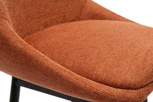 Tabourets de bar pivotants 360° en tissu effet velours texturé terre brûlée et métal H66 cm (lot de 2) ALESS
