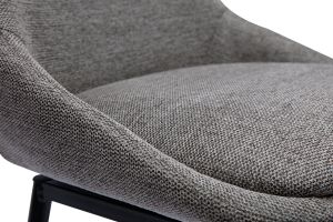 Tabourets de bar pivotants 360° en tissu effet velours texturé gris et métal H66 cm (lot de 2) ALESS