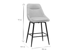 Tabourets de bar pivotants 360° en tissu effet velours texturé beige et métal H66 cm (lot de 2) ALESS