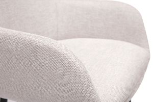 Tabourets de bar pivotants 360° en tissu effet velours texturé beige et métal H65.5 cm (lot de 2) ALESS