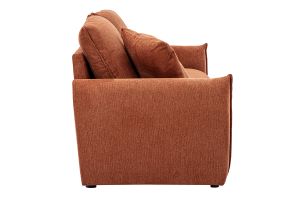 Canapé 3 places en tissu effet velours texturé terre brûlée PIO