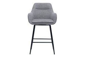 Sgabelli da bar girevoli 360° in tessuto effetto velluto grigio e metallo H65.5 cm (confezione da 2) ALESS