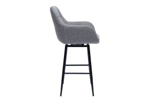 Sgabelli da bar girevoli 360° in tessuto effetto velluto grigio e metallo H65.5 cm (confezione da 2) ALESS
