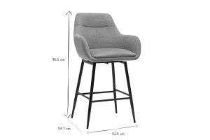 Sgabelli da bar girevoli 360° in tessuto effetto velluto grigio e metallo H65.5 cm (confezione da 2) ALESS