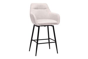 Sgabelli da bar girevoli 360° in tessuto effetto velluto beige e metallo H65.5 cm (set di 2) ALESS