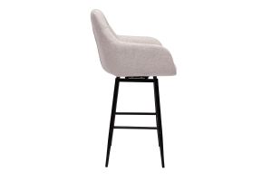 Sgabelli da bar girevoli 360° in tessuto effetto velluto beige e metallo H65.5 cm (set di 2) ALESS