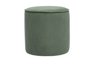 Pouf rond en velours côtelé vert kaki D40 cm PAUL