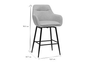 Sgabelli da bar girevoli 360° in tessuto effetto velluto beige e metallo H65.5 cm (set di 2) ALESS