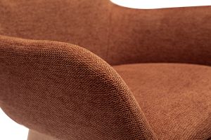Chaises en tissu effet velours texturé terre brûlée et bois clair (lot de 2) ALESS