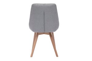 Chaises en tissu effet velours texturé gris clair et bois clair (lot de 2) ALESS