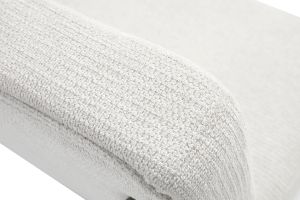 Fauteuil en tissu chenille beige et métal noir VEDANA