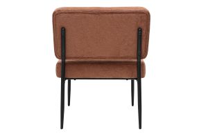 Fauteuil en tissu chenille terre brûlée et métal noir VEDANA