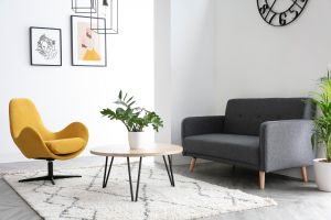 Table basse ronde bois manguier massif et métal noir D80 cm VIBES