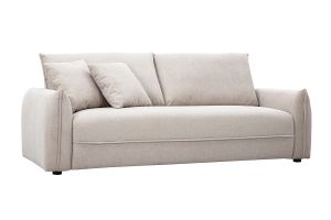 Canapé 3 places en tissu effet velours texturé beige PIO
